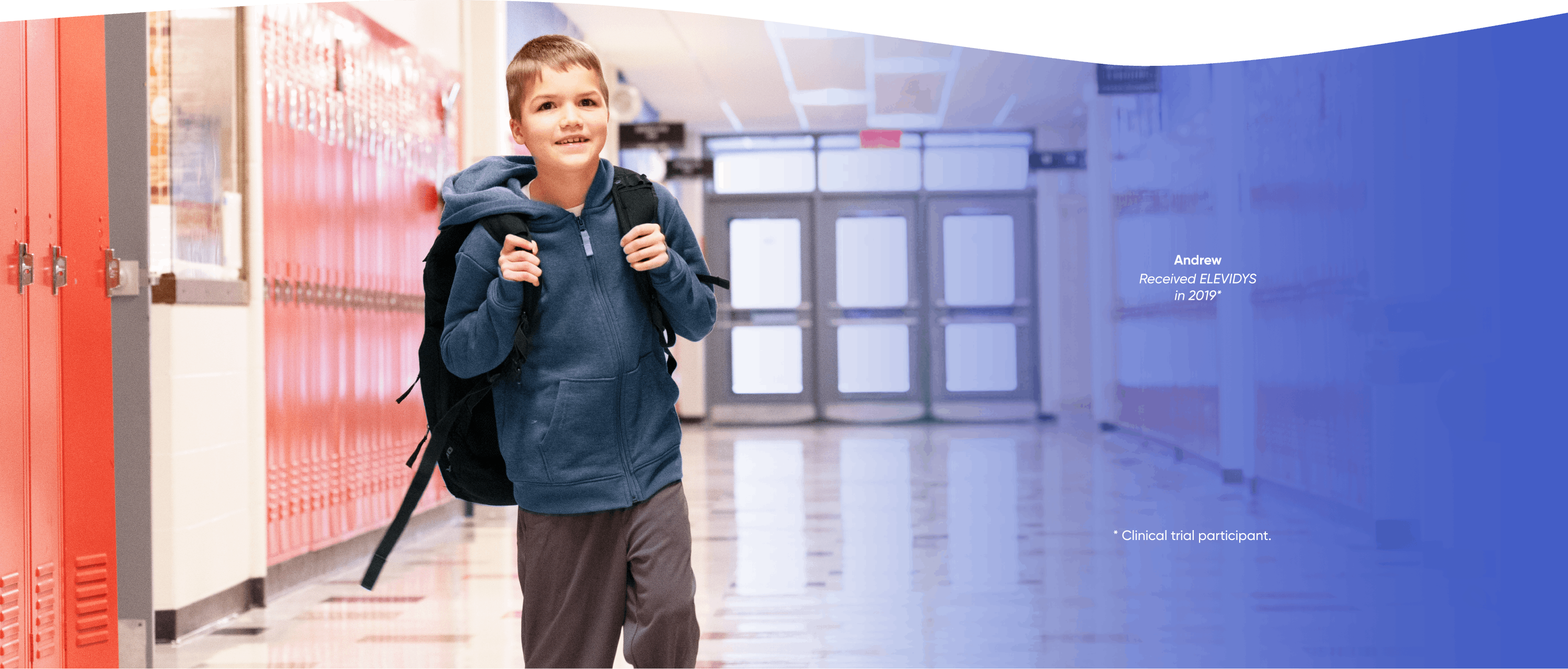 Andrew received ELEVIDYS in a clinical trial in 2019