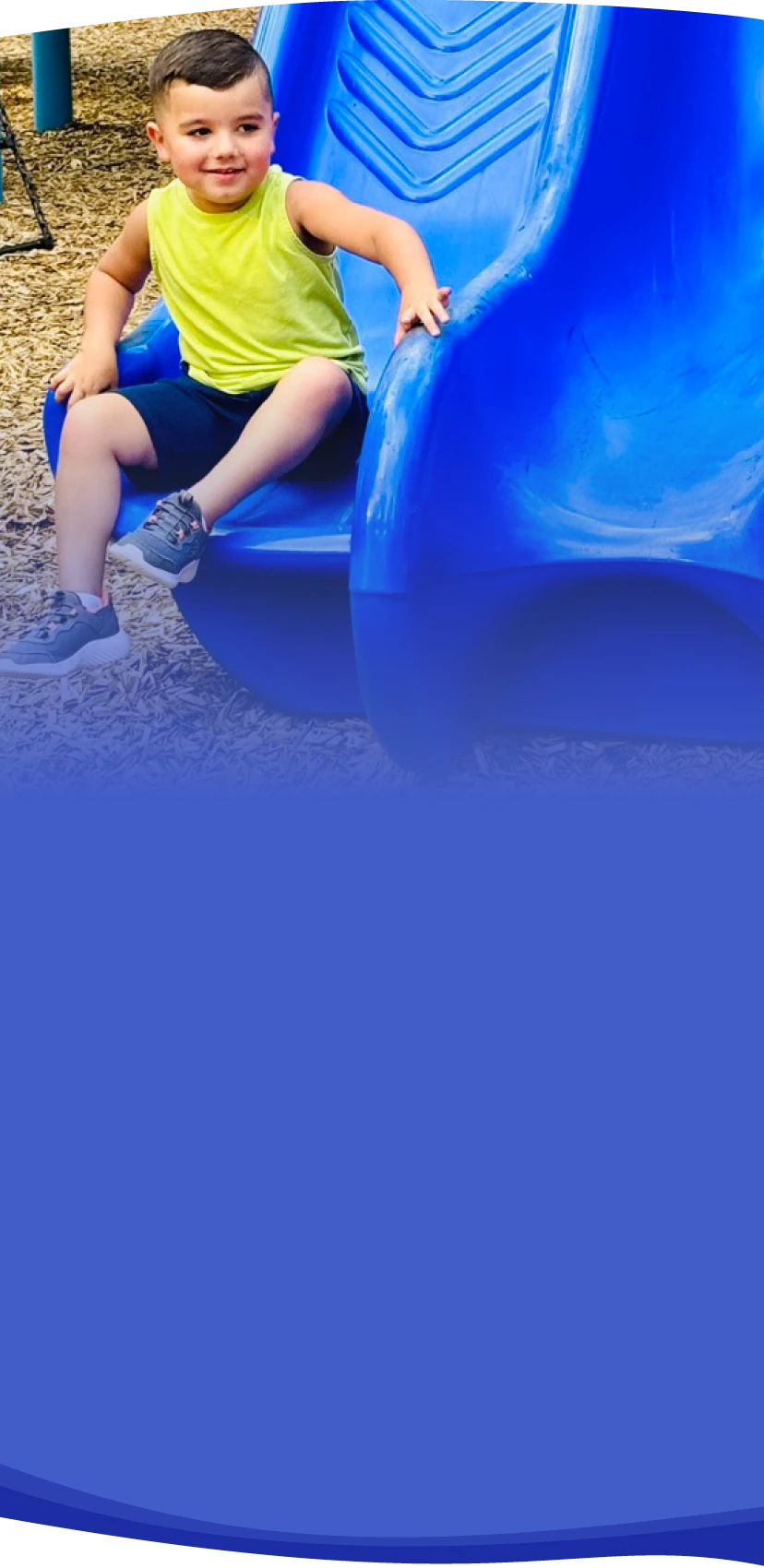 Carter going down a slide