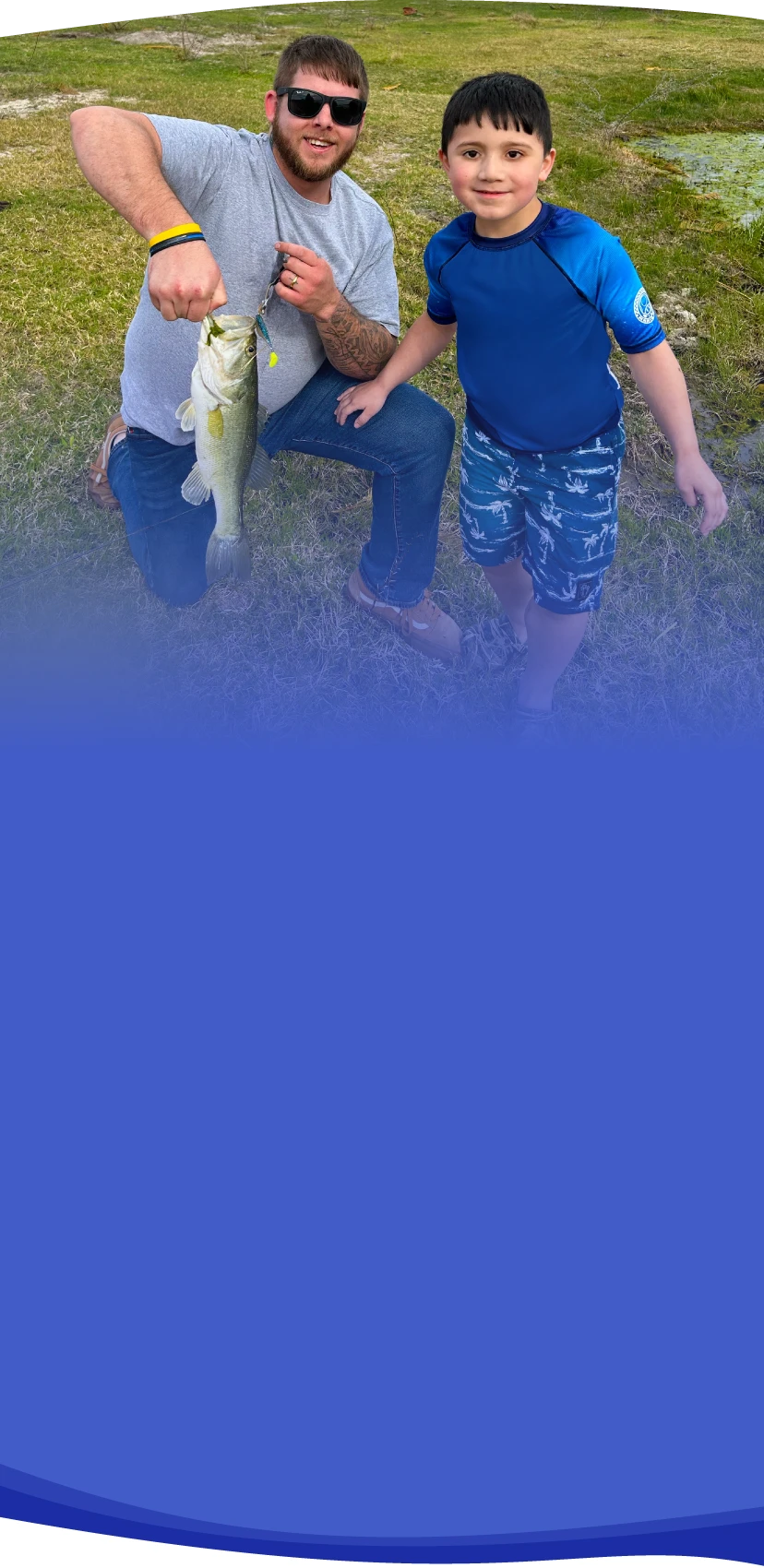 Julius and his dad, fishing